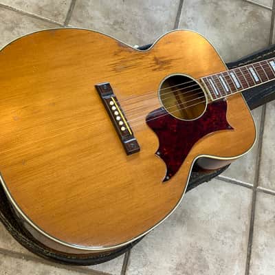 1965 Vintage Kay K-23 Jumbo Flat Top Acoustic Guitar Natural image 3