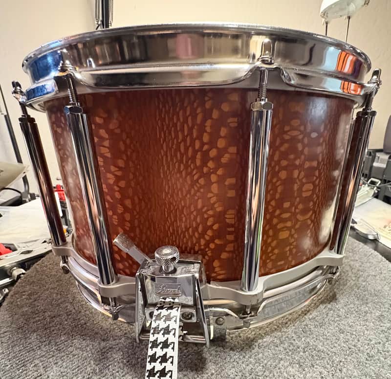 8x14 Pearl / Cask Custom Free floater snare drum - Leopard Wood image 1