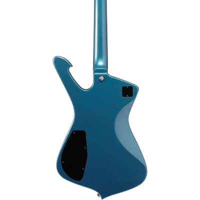 Ibanez IC420-ABM Iceman 6-String Solid Body Electric Guitar with Bound Jatoba Fretboard, Right-Handed, Antique Blue Metallic image 3