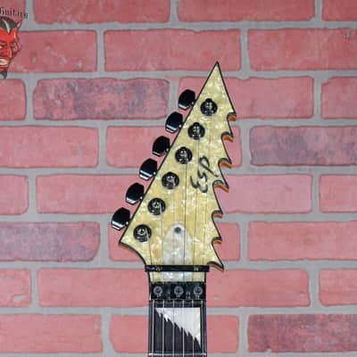 ESP Custom Shop Alexi Laiho Signature “Pearl” Pearloid Top with Black/Gold Sparkle Pinstripes Kiso Japan 2010 Namm w/OHSC image 10