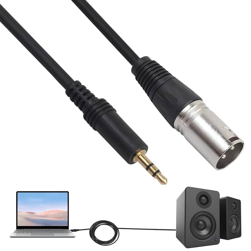 3.5Mm Mini Jack To Xlr Cable - Male To 3.5Mm Jack Aux Stereo To Xlr Male Adapter, Trs Male Adapter, 3 Pin Microphone Audio Cable - 3M image 1