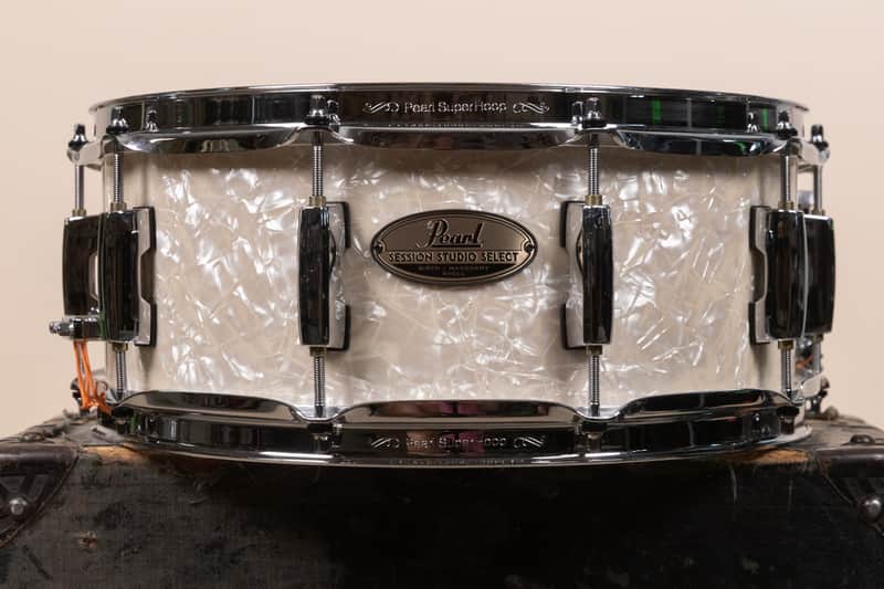 Pearl 5.5x14 Session Studio Select Nicotine White Marine Pearl Snare Drum image 1