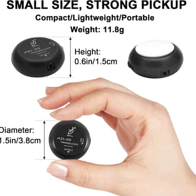 Guitar Pickup with Volume Control, Piezo Contact Microphone Transducer for Guitar, Mandolin, Banjo, Cello, Kalimba, Harp and Other Stringed Instrument image 2