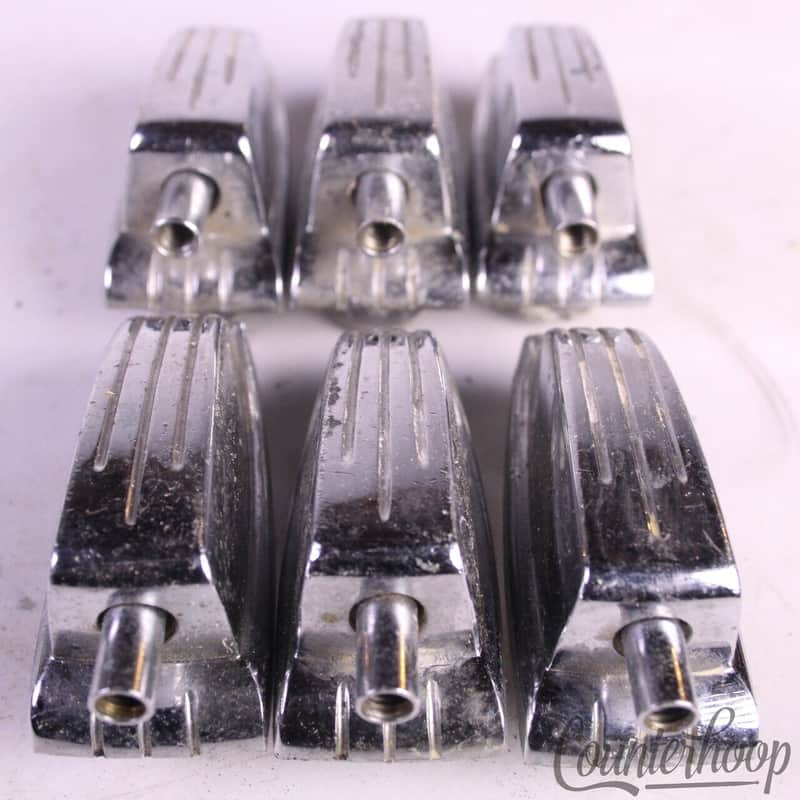 *Ludwig 6x Bass/Floor Tom Drum Lugs Large Classic Chrome Tension Lug Vintage 60s image 1