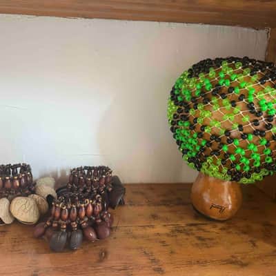 Pearl PSK50FC Traditional Natural Gourd Shekere 2010s - Green image 4