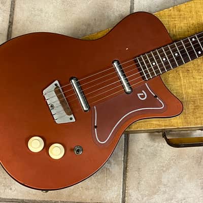 Vintage 1956 Danelectro U2 Electric Guitar Copper w original TWEED case image 1