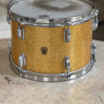 Ludwig Keystone Badge 12x8 Tom Pre-serial '60 - Gold Sparkle image 1