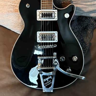 Gretsch G5230T Electromatic Jet FT-Upgrades! B7 Bigsby-Callaham-Seymour Duncan Psyclone-Bone Nut-CTS-Bournes-Emerson-Sprague-BrigsBiggs-Super Squishy Spring-Real Life Relics Aged Rings- Guyker Deluxe Tuning Gears-Black image 3