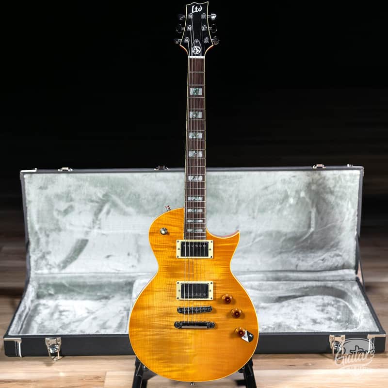 ESP LTD AS-1 FM Alex Skolnick Signature Guitar w/ Case – Lemon Burst image 1