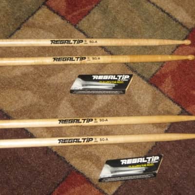TWO Pairs (new old stock) very near A+ condition Regal Tip SG-A sticks: maple wood / natural stain finish (with paper sleeve packaging) from 2000s / 2010s image 1