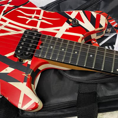 NEW ! EVH Limited Edition Wolfgang Special Striped Series - Ebony Fingerboard, Red, Black, White, Aged - 8lbs - Authorized Dealer - G07159 image 2