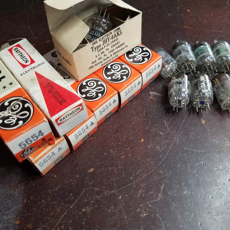 Tung-Sol etc. Matched Pair (2) 5654 6AK5W JAN Pentode tNOS AT1000 TESTED Vacuum Tubes 5 Star, Triangle Premium Little Dot Yaqin 6AK5 Audio 1944-1969 image 1