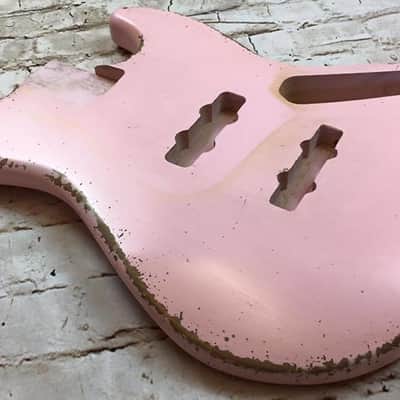 Custom Shop Guitar Relic Aged Nitro Shell Pink Jazz Bass Body MADE TO ORDER image 1