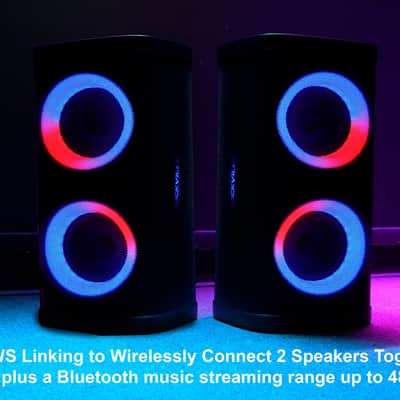 (2) Rockville BASS PARTY 65 V2 Rechargeable LED Wireless Link Bluetooth Speakers image 10