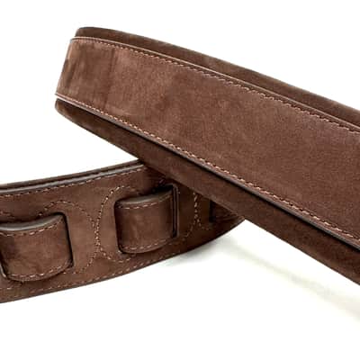Walker & Williams NL-06-CGN New Cognac Brown "Skinny" 2" Super Soft Full Grain Nubuck Leather Padded Guitar Strap image 6