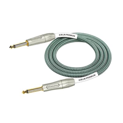 Kirlin Cable Iwb-201Pfg-10/Ol 10-Feet 1/4-Inch Straight Premium Plus Instrument Cable, Olive Green Tweed Woven Jacket image 2