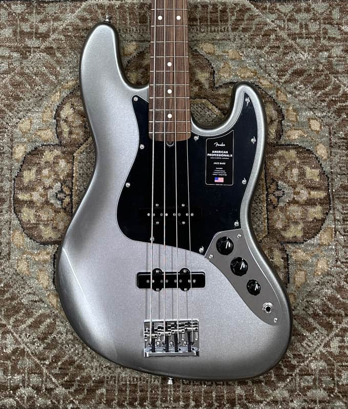 Fender American Professional II Jazz Bass in Mercury w/ Rosewood Fingerboard, Hardcase and Free Pro Setup image 1