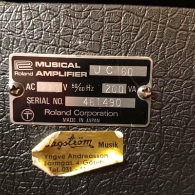 Roland JC-60 Jazz Chorus 60-Watt 1x12" Guitar Combo 1975 - 1995 - Black image 6