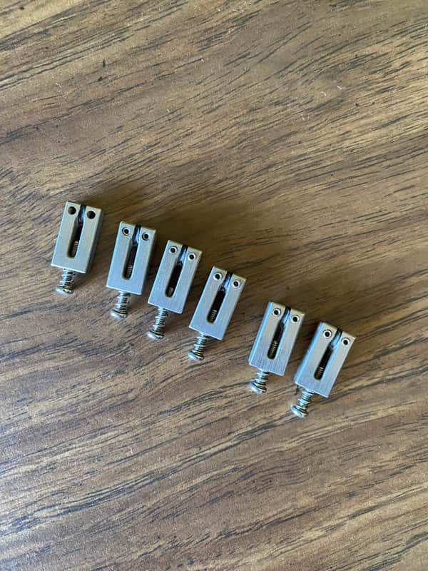 Graph Tech PS-8000-F0 String Saver Originals 2-3/16" Strat / Tele-Style Saddles - 6-String 2010s - stainless steel image 1