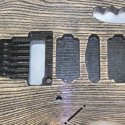 Finished Ash 6 string, Jem style guitar body, rear route, HSH, AANJ - J1201 image 2