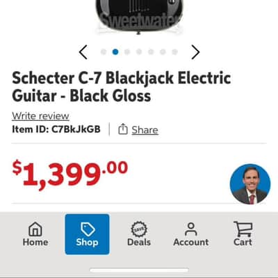 Schecter Blackjack C-7 2021 - Present - Gloss Black image 9