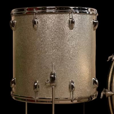 Slingerland Drumset Sparkling Silver Pearl 60`s 1964–1969 - Sparklich Silver image 19