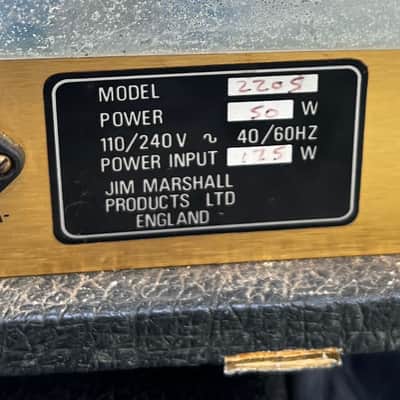 Marshall JCM 800 Lead Series Model 2205 2-Channel 50-Watt Head 1982 - 1989 - Black image 3