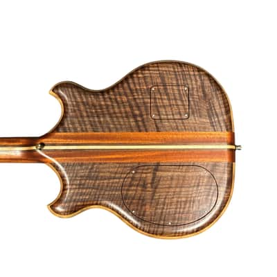 Alembic Stanley Clarke "Brown Bass", Flame Walnut with Ebony, BLUE LEDS *IN STOCK*** image 2