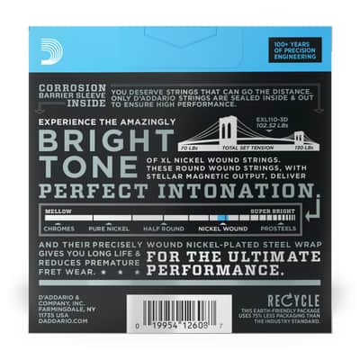 D'Addario Electric Guitar Strings Nickel Wound, 3-Pack, Regular Light Gauge 10-46 image 3