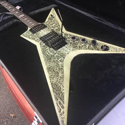 Dean Stealth Snakeskin Dime Razorback RARE Electric Guitar w/ Hard Shell Case image 1