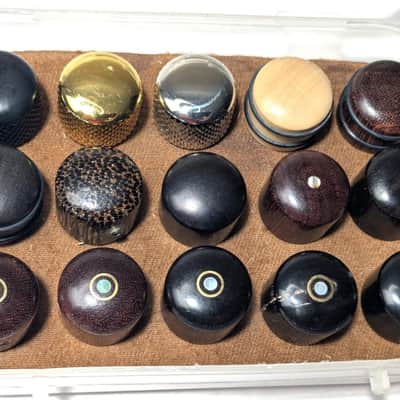 15pc Guitar Knob Kit Tigerwood Water Buffalo Ebony Boxwood Rosewood Metal Unused image 5