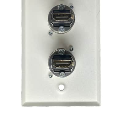 PROCRAFT SPL-2NHDMI-WH 1 Gang White Wall Plate Loaded w/ 2) Neutrik HDMI Feed/Pass Thru image 2