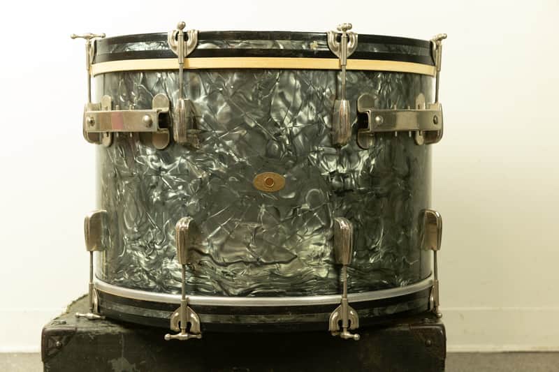 1950s Slingerland 14x22 Black Diamond Pearl Radio King Bass Drum image 1