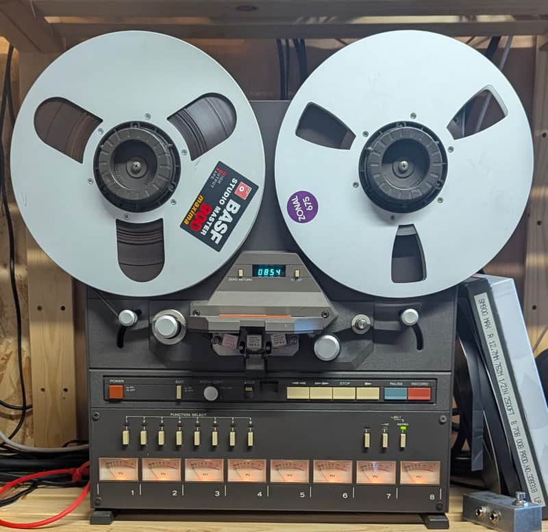 TASCAM 38 1/2" 8-Track Reel to Reel Tape Recorder 1980s - Black image 1