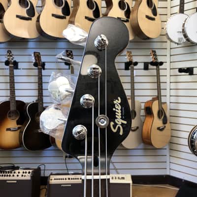 Squier Paranormal Rascal Bass HH Metallic Black w/Matching Headstock image 7
