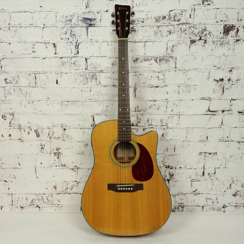 Vision HD-20CE NA Herringbone Dreadnought Acoustic-Electric Guitar image 1