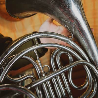French Horn Vintage Original USSR Soviet Brass Musical Wind Instrument image 6