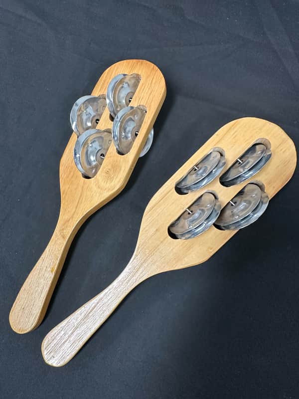 Hand Jingles, Jingle Sticks, Hatheli, Nickel, Quad Row, 9" - MINT image 1