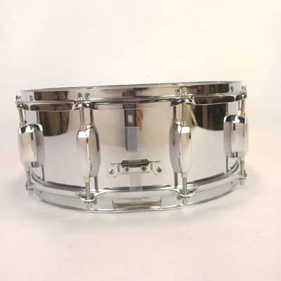 Pearl 5.5x14"Steel Shell Snare Drum 8-Lug Vintage 90s +Muffler Throw-Off/Butt SS image 3