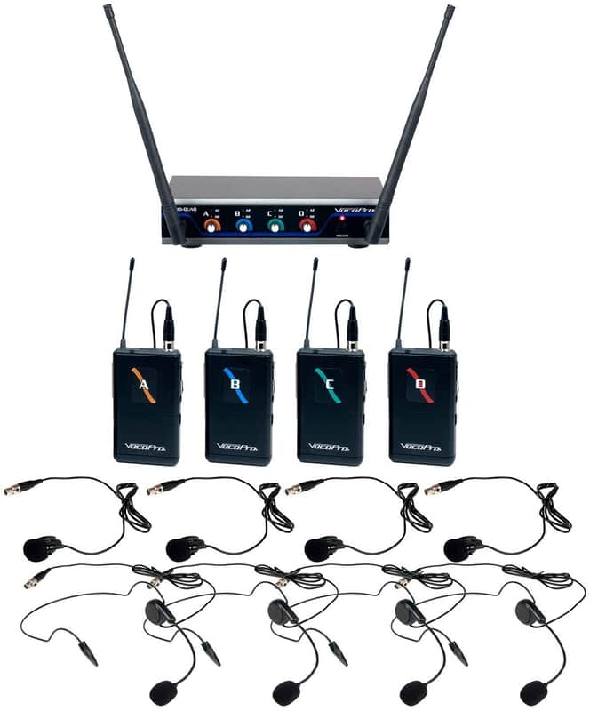 VocoPro 4 Channel Wireless Headset & Lapel Microphone System - Digital-QUAD-B3 image 1