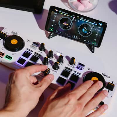 Hercules DJ Control Mix DJ Software Controller with Two Jog Wheels, White image 9
