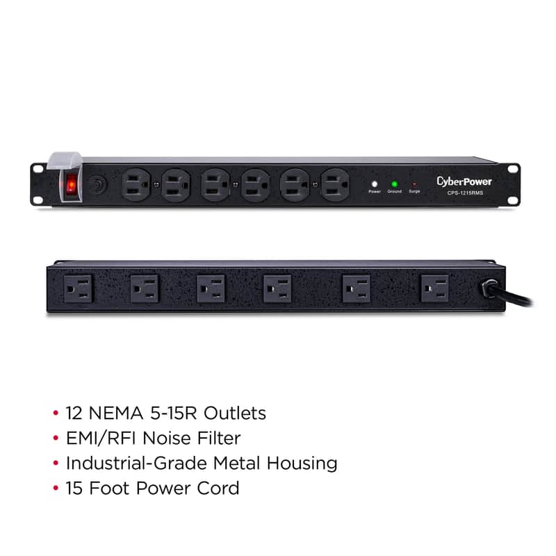 CyberPower CPS1215RMS 2025 - Black Rackmounted Power Distribution image 1