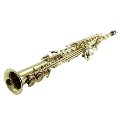 Sky Band Approved Bb Gold Plated Soprano Saxophone with Lightweight Case, Gloves image 2