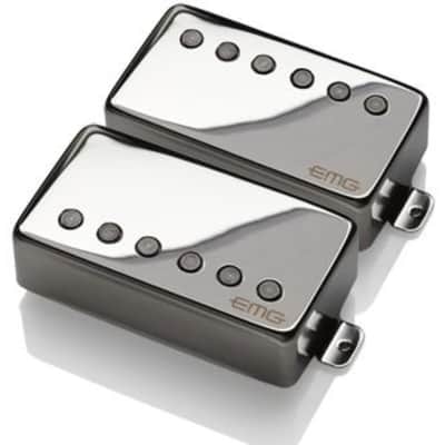 EMG 57/66 Bridge and Neck Humbucker Guitar Pickups Set, Chrome image 1