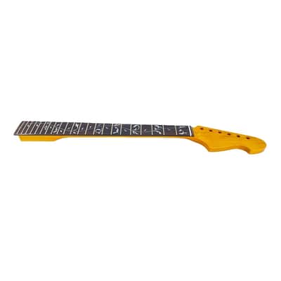 Yellow Paint Maple Electric Guitar Neck 6 String - 20 Fret 25.5" Replacement Neck with Rosewood Fretboard, 42mm Nut Width, Big F Headstock- Bolt-On Unfinished DIY Guitar Parts image 2
