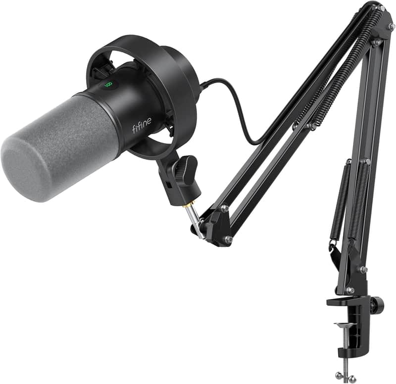 K688 Podcast Microphone Kit, USB/XLR Dynamic Microphone with Boom Arm for PC/XLR Mixer, Gaming Mic with Mute Button, Headphone Jack for Vocal, Voice-Over, Streaming, Music Recording -K688CT image 1
