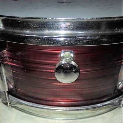 Toledo 6 lug snare 14" x 5 1/2 " 1960's Burnished Red Strata? image 8