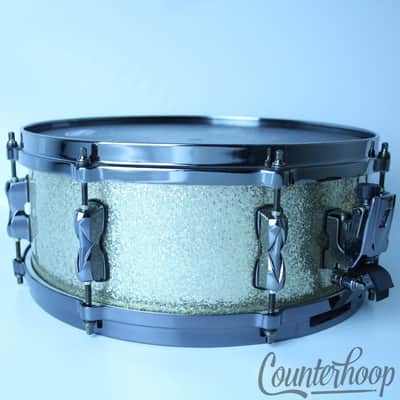 *TAMA 14x5.5"Superstar Snare Drum Champagne Sparkle Black Nickel Cast Rims Birch image 3