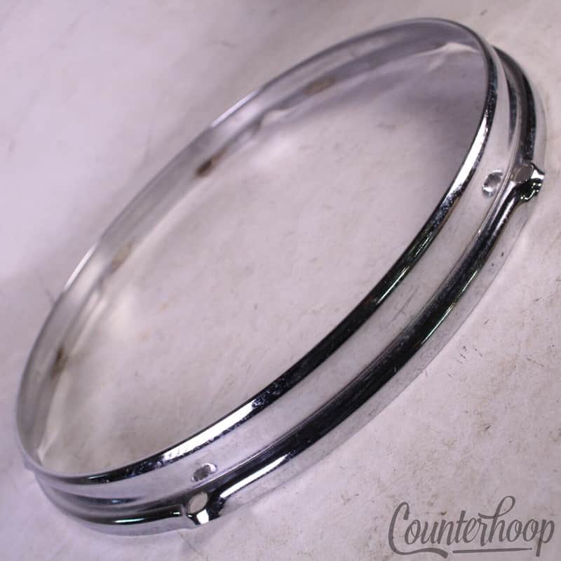 Slingerland 12"Tom Drum Batter/Resonant Rim/Hoop Stick-Saver Chrome Vintage 6Lug image 1