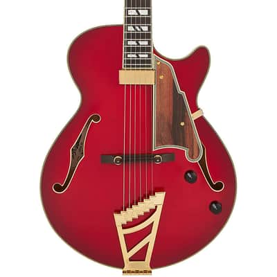 D'Angelico Excel Ss Soho Single Cutaway Thinline Hollow Body w/ Gig Bag Dark Cherry Burst image 1